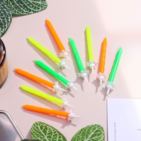 Candles in the cake "Color", 6 cm, classic, set 10 pcs-1