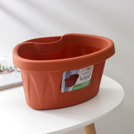 Kashpo on the drain pipe "Alia", 3.5 l, the color of the terracotta-7