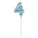 Candle in the cake on the skewer "Almaz", the number "4", blue, 4.8x2.6 cm