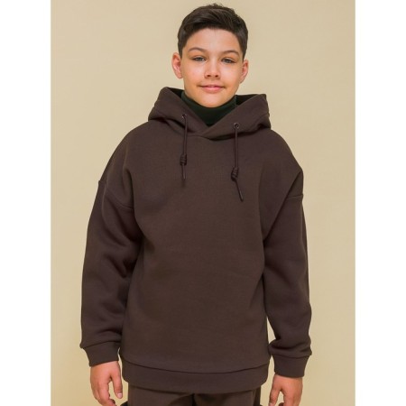 Sweatshirt for boys, height 122 cm, chocolate color-9