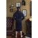 Terry dressing gown, size 58, dark blue color, Makra