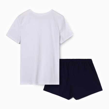 Female pajamas (T -shirt, shorts), white/blue color, size 50-4