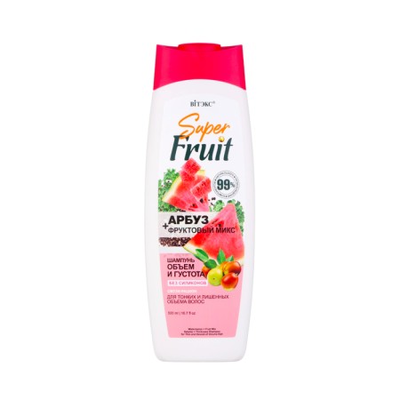 Hair shampoo vitex Superfruit "watermelon+fruit mix", volume and density, 500 ml