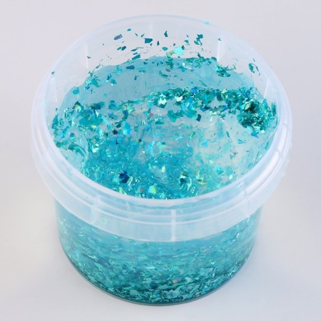 Slime "Glass" with turquoise sparkles, mica 100 g-1