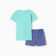 A set for a boy (T -shirt/shorts), menthol/blue color, height 74 cm