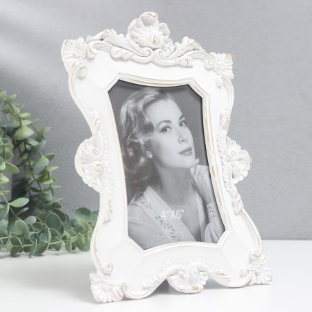 Photo frame Polystone 10x15 cm "openwork accents" white 15x23.5 cm-1