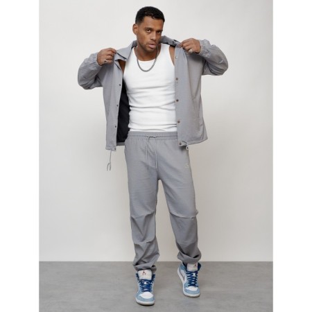 Male tracksuit, size 48, gray color-13