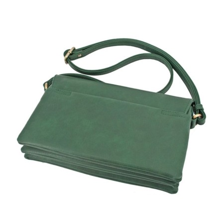 Female bag, artificial leather, green 26x7x16.5 cm-1