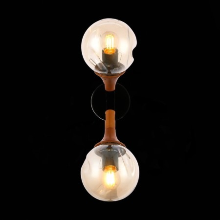 Wall lamp EVOLUCE. Sle109401-01. Raquel. 2x60 watts, E27, 13x41 cm, black color, dark tree-6