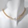 Choker "chain" rhombus, white color in gold, 32 cm