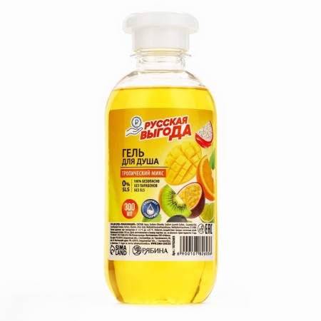 Shower gel Russian benefit, 300 ml, aroma tropical mix