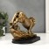 Polystone souvenir "Golden Leo on the rock" 17x25x8 cm