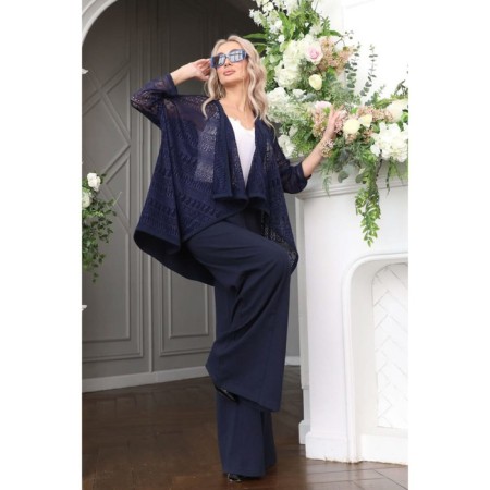 Cardigan female, size 50, dark blue color-11