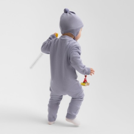 Combine Knitted Minaku, height 74-80, gray-blue color-3