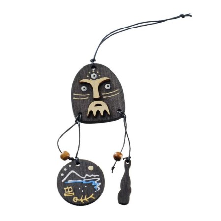 Autonomane "Shaman with a tambourine" cedar, a satellite amulet, mix-3
