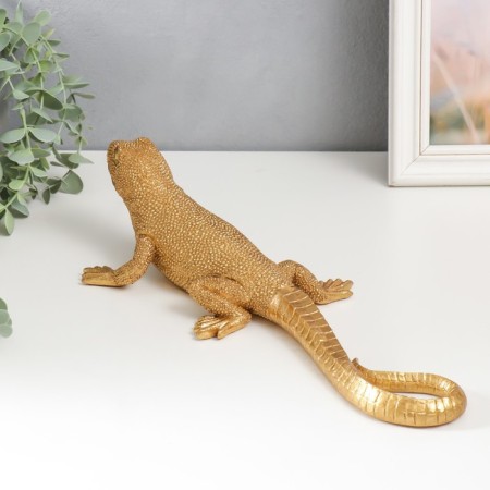 Souvenir Polystone "Golden Lizard" 8x13x38 cm-2