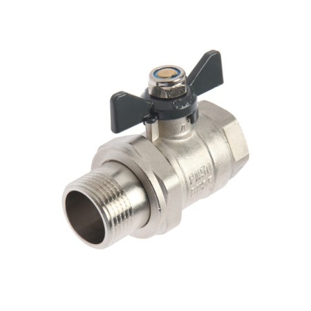 Ballic Aqualink, PN 50 tap, internal/outer thread 1 ", drive, straight, butterfly, nickelir