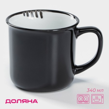 Mug ceramic shade "Emal", 340 ml, black color
