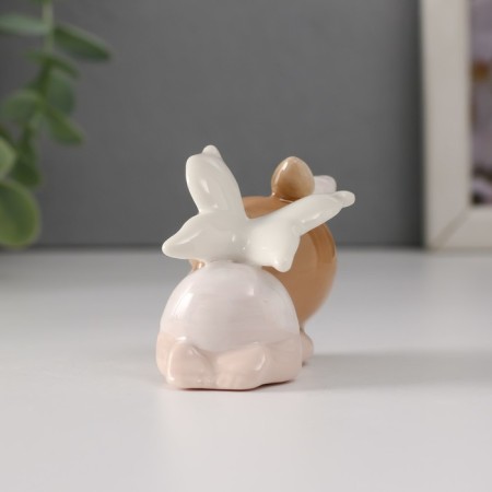 Souvenir Ceramics "Baby-Angel with a bow sleeps" 6x4x5 cm-2
