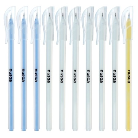 A set of ballpoint pens 10 pieces of "Round", node 0.7mm, blue premium ink, mix-2