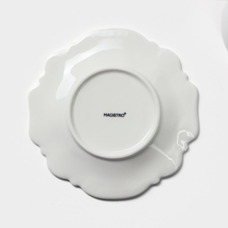 Tea steam porcelain Magistro "suite", 2 items: 280 ml mug, saucer d = 15.5 cm, white color-4