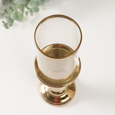 Ceramics candlestick, glass for 1 candle "Master" d = 8 cm gold 9.5x9.5x32 cm-2