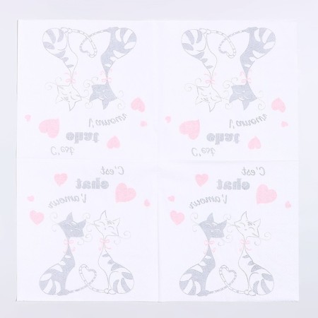 Paper Napkins "Micper Love", 33x33 cm, set 20 pcs-2