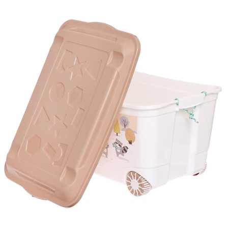 Box for toys "animals on the edge", on wheels, with decor, 580 × 390 × 335 mm-4