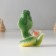 Souvenir ceramics "Green cobra with heart - love" 4x7.5x8 cm