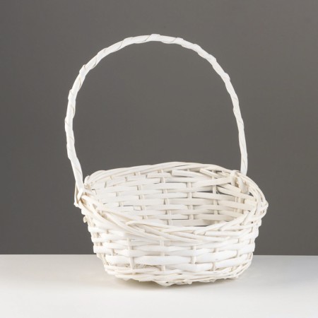 Wicker basket, 26x21x8x13x32 cm, white, willow