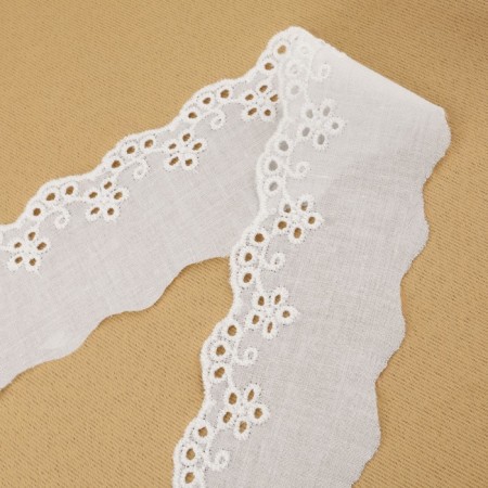Lace embroidery, 47 mm × 13.7 ± 1 m, white color-1