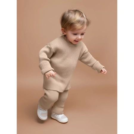 Knitted children's Knitted Amarobaby Noodles, height 80 cm, beige color-7