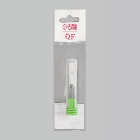 Ceramic milling cutter for manicure “Cones Rounded”, large cut, 6 × 14 mm, in a plastic case, white color-4