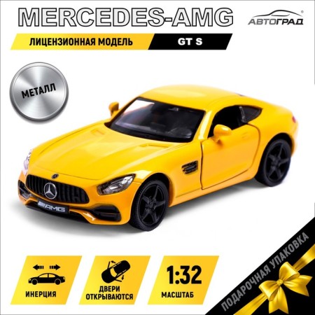 Metal Mercedes-AMG GT S, 1:32, doors, inertia, yellow color open