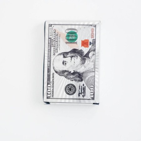 Карты игральные пластиковые "100 $", 55 шт, 9 х 6 см-1
