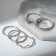 Ring set 5 pieces "perfect fingers" glow, white color in silver