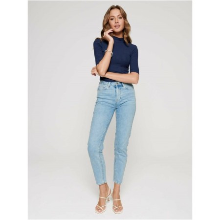 Women's jeans with a high landing CONTE Elegant Mom Fit, size M, color Acid Washed Blue