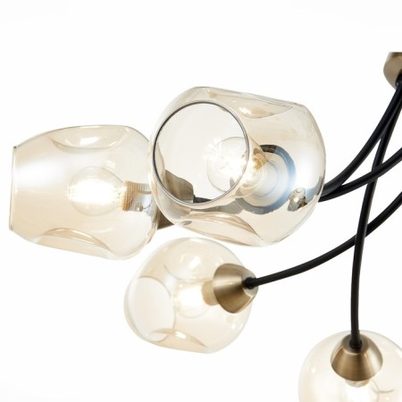 Ceiling EVOLUCE lamp. Sle205302-06. Besano. 6x40 watts, E14, 70x70x32 cm, bronze color, black-6
