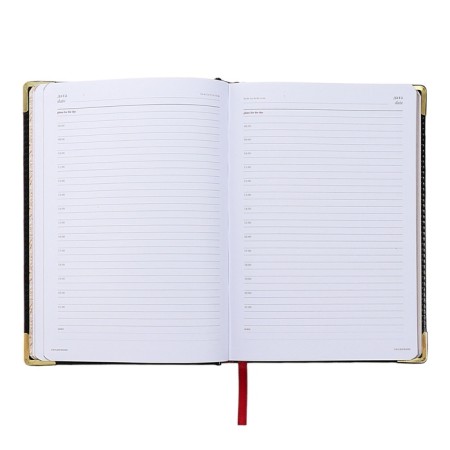 Diary of a low -up A5+, 136 sheets of Sidney Nebraska, solid cover, artificial leather, gold cut, golden corners, black-13