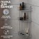 Bathroom shelf is an angular 3-tier, 21.5 × 21.5 × 58.5 cm, color chromium