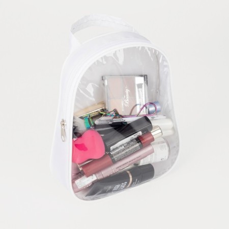 Cosmetic bag with a lightning, with a pen, white color-4