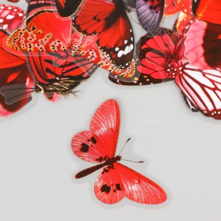 Stickers PVC "Red butterflies" set 40 pcs 8x7 cm-2