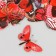 Stickers PVC "Red butterflies" set 40 pcs 8x7 cm