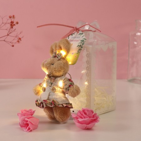 Set gift "Bunny in the dress" soap pink roses 5 pcs, dew 7x7x12 cm-3