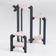 Standing Column for Flower Flower Flora 49x54x40 cm, gray-pink
