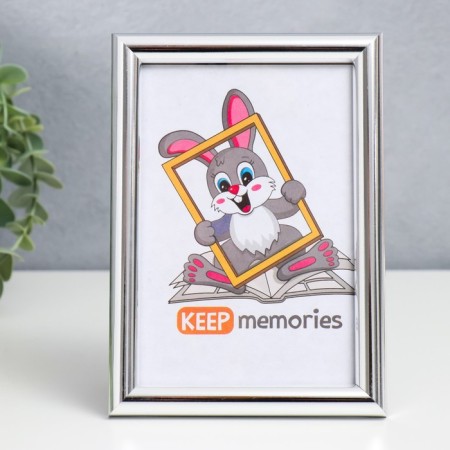 Photo frame plastic 10x15 cm silver (112)-4