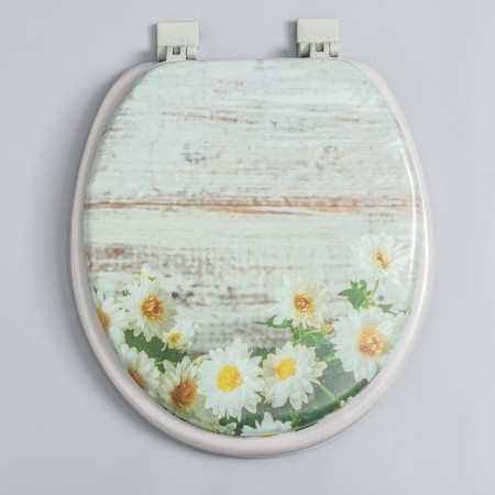 The toilet seat with a lid, Rossplast, 43 × 37 cm, soft, gray color, Mix drawing-6
