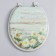The toilet seat with a lid, Rossplast, 43 × 37 cm, soft, gray color, Mix drawing