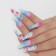 Pauls “gradient”, 12 pcs, with adhesive plates, ballerina shape, blue/pink/white color