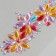 Sticker of rhinestones plastic on the face "Three flowers" multi -colored 14.5x16 cm